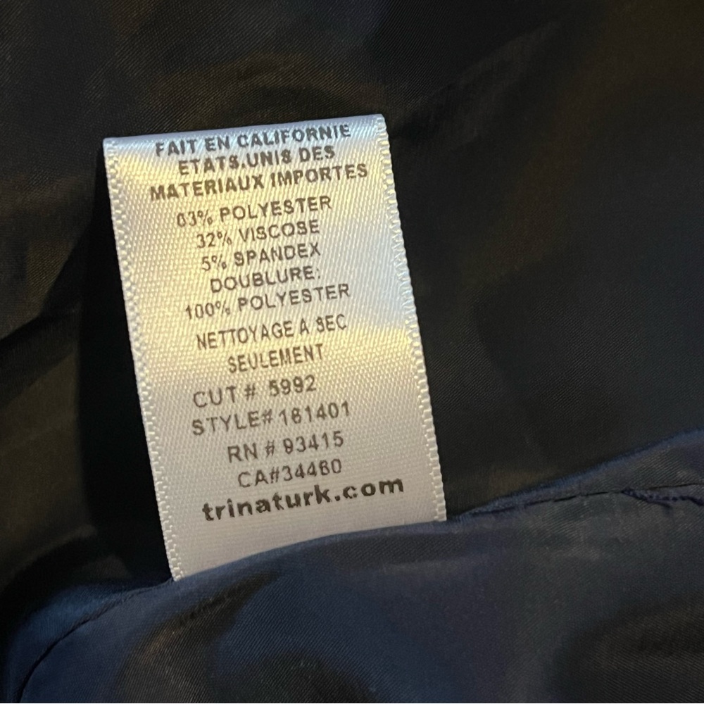 Trina Turk Navy Blue Blazer with gold metal buttons size eight (8) - Picture 8 of 11